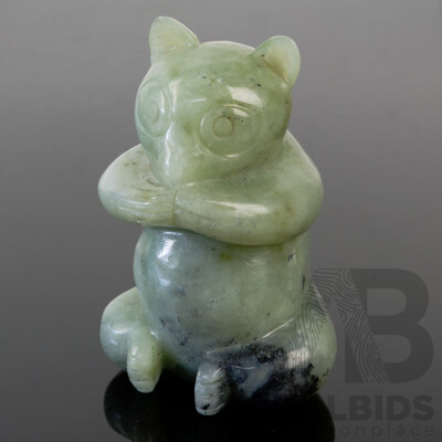 Carved Chinese Jade Stone Panda Figure