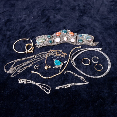 Collection of Vintage Jewellery Including Indian Ceremonial Gemstone Necklace