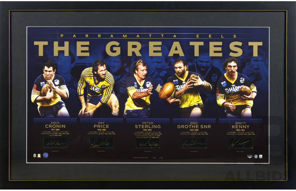 Parramatta Eels Personally Signed 'the Greatest' Framed Print