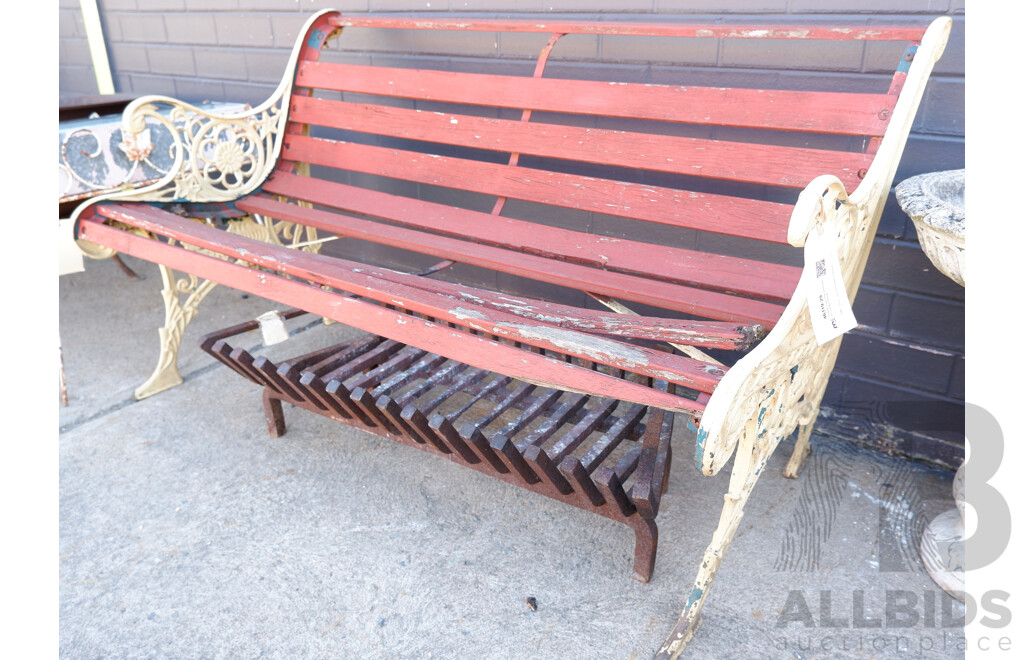Vintage Cast Iron and Timber Garden Bench