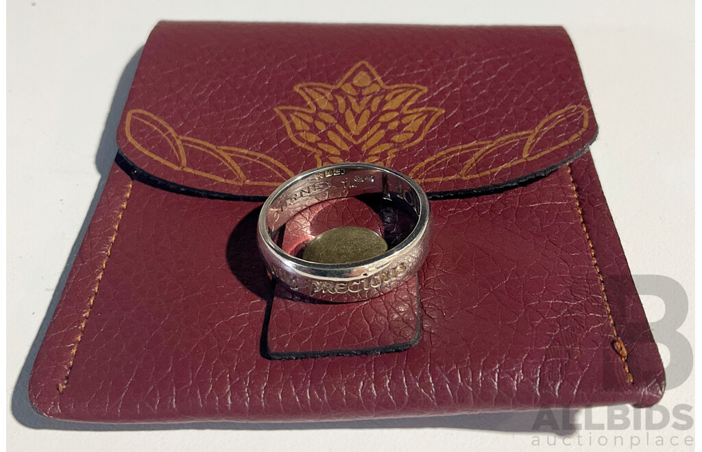The Hobbit 'My Precious' Sterling Silver Ring, Size U, 5.56 Grams