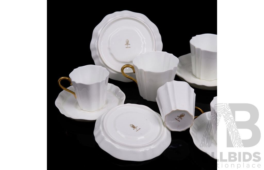 Antique Wedgwood 12 Piece Service with Gilded Handles