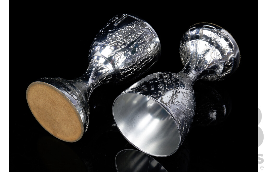 Pair Aluminum Don Shiel Style Goblets
