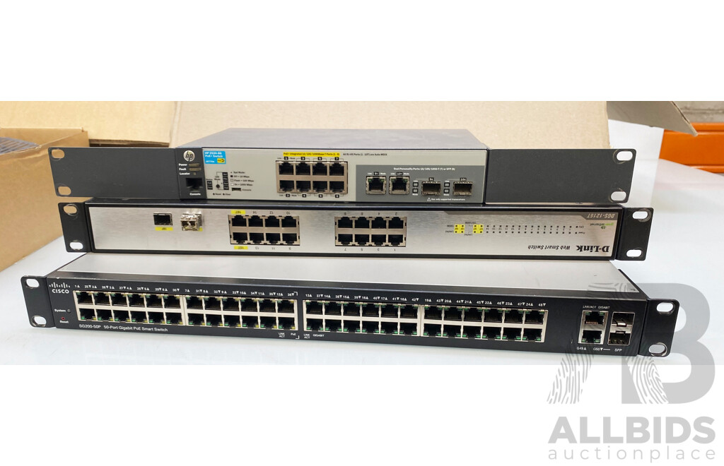 Assorted Lot of Networking Equipment (D-Link/Netgear/Cisco/HP)