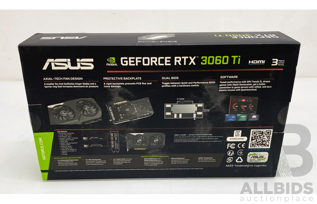 Nvidia RTX Geforce ASUS Dual 3060 TI Graphics Card