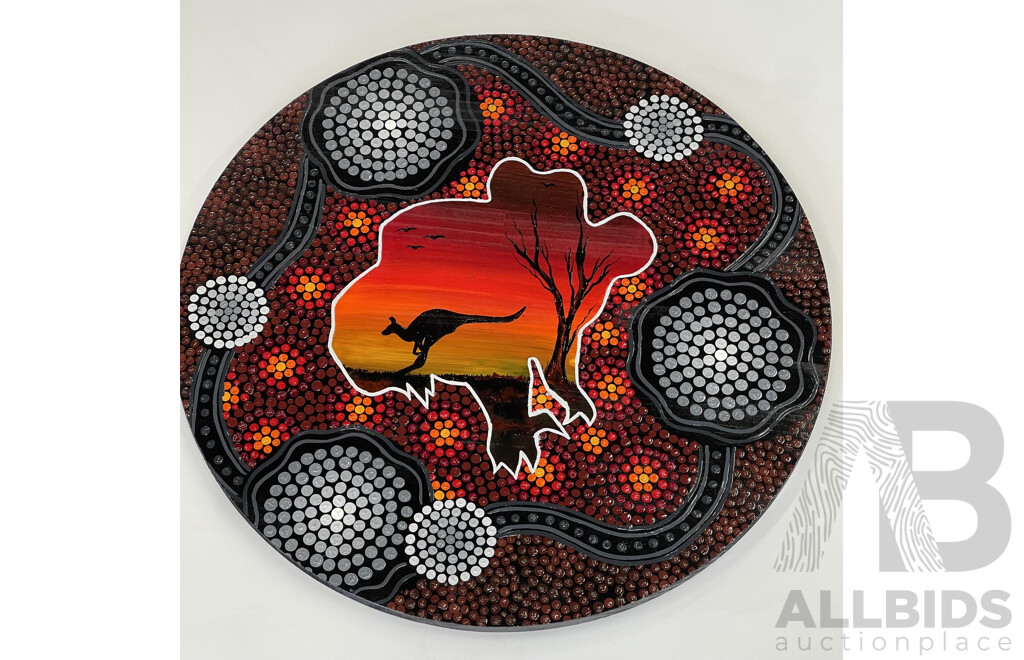 Jakki Kennedy (Sariel Art, Canberra-Based Indigenous Artist), Kangaroo, Oil on Board