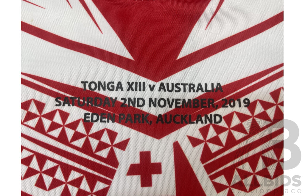 Tonga Invitational 2019 John Asiata Tonga Vs Australia Match Issue Personally Signed Jersey