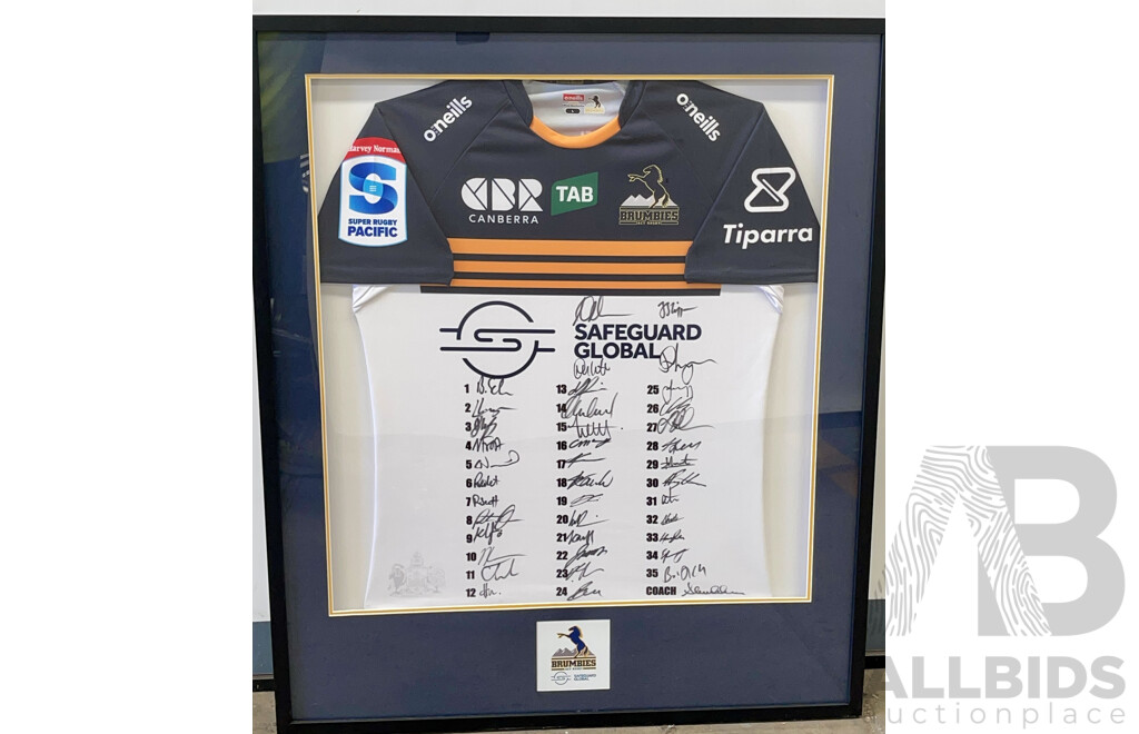 2023 ACT Brumbies Jersey Personally Signed and Framed
