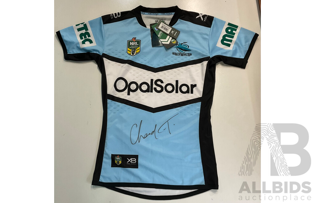 Cronulla Sharks 2018 Jersey Signed by Chad Townsend Size M