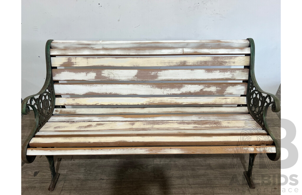 Wood and Cast Iron Garden Bench
