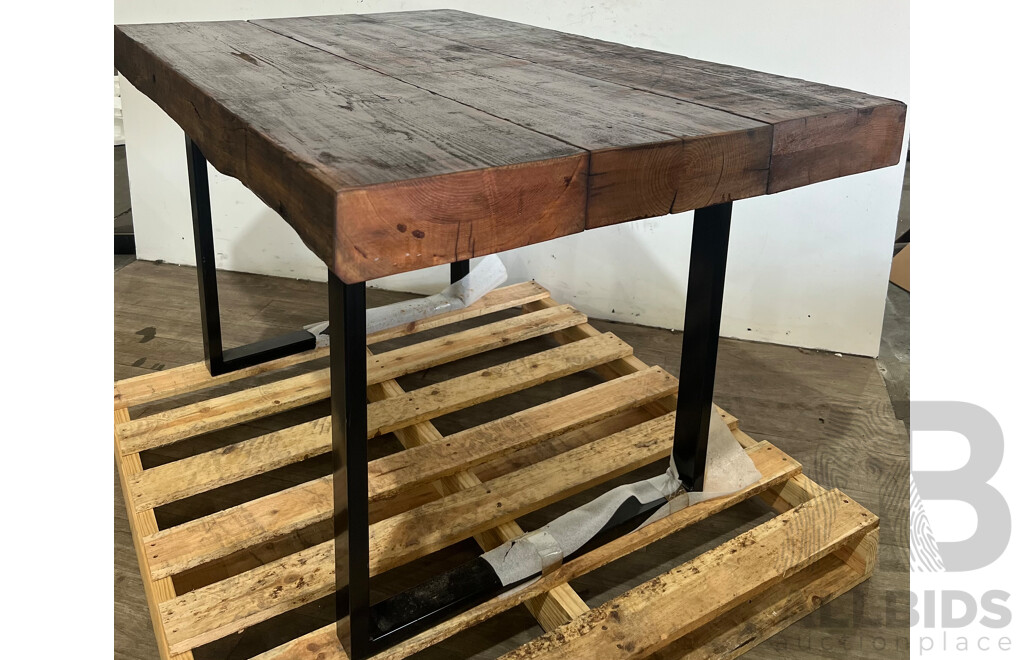 Oregon Wooden Dining Table with Metal Legs