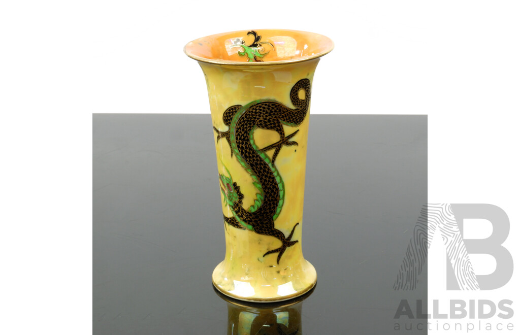 Vintage Aynsley Chinese Dragon Lusterware Porcelain Vase