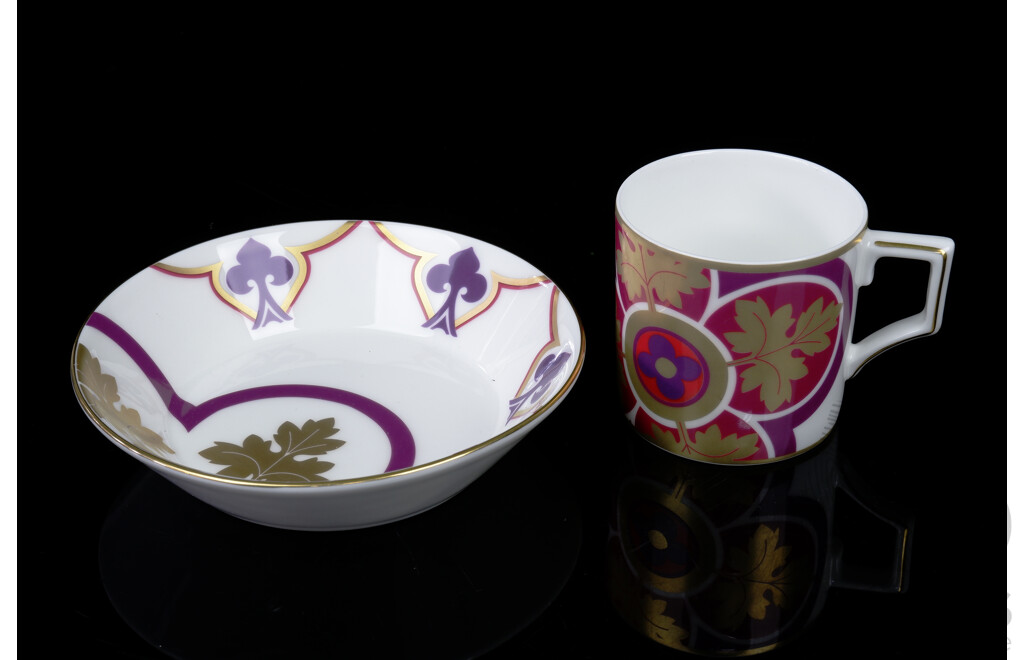 Villeroy & Boch Authentic Avantgarde Collection Duo in Royal Red Pattern in Original Box