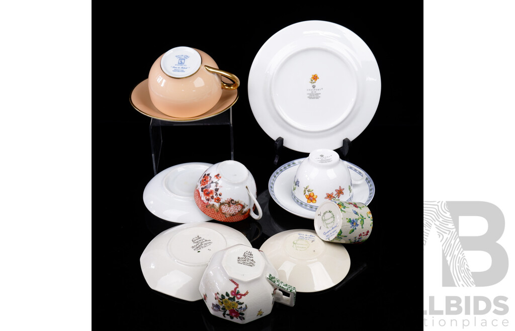 Nice Collection Antique & Vintage  Porcelain Including Royal Doulton Old Leed Spray Duo, Coalport Spring Blossom Trio and More