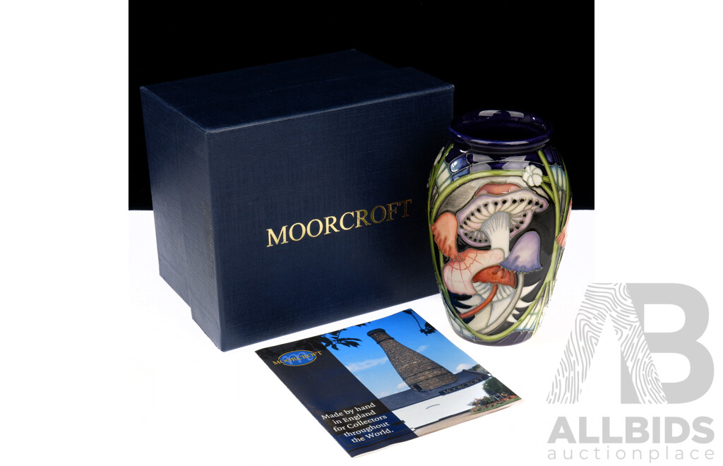 Moorcroft Porcelain Limited Edition 7 of 100 Mushroom Vase by Vicky Lovatt in Original Box
