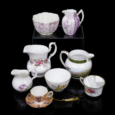Nice Collection Antique & Vintage  Porcelain Including Antique Wilimen & Co Purple Milk Jug with Sugar Bowl and More