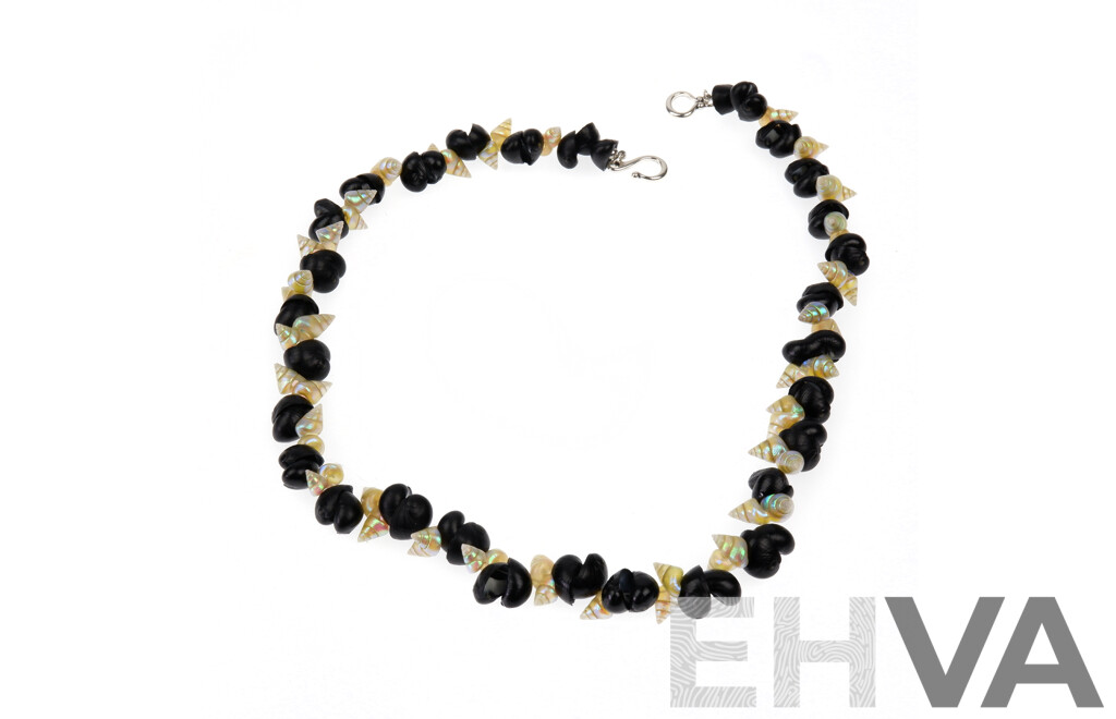 Mareener and Black Crow Shell Necklace by Tasmanian Artist, Jeanette James
