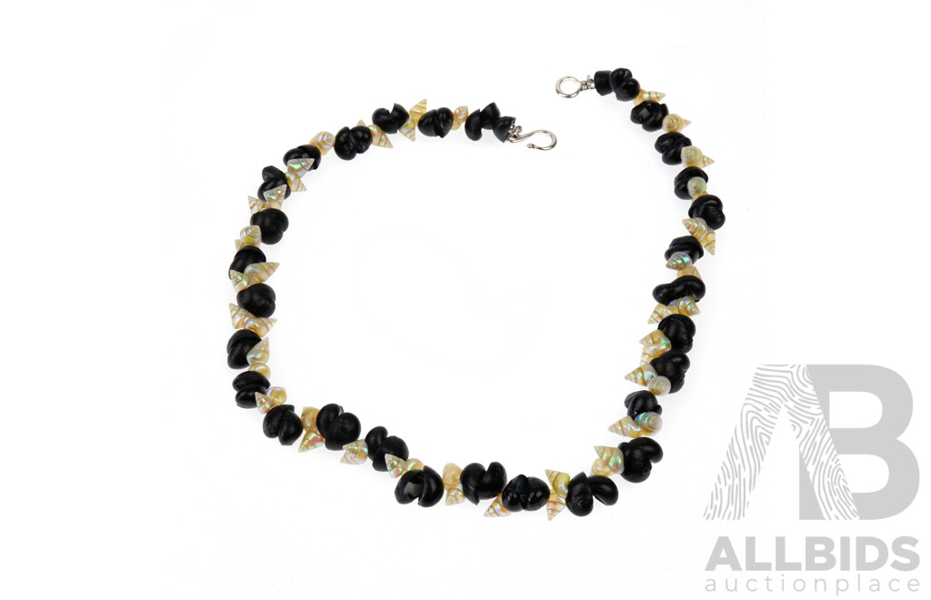Mareener and Black Crow Shell Necklace by Tasmanian Artist, Jeanette James