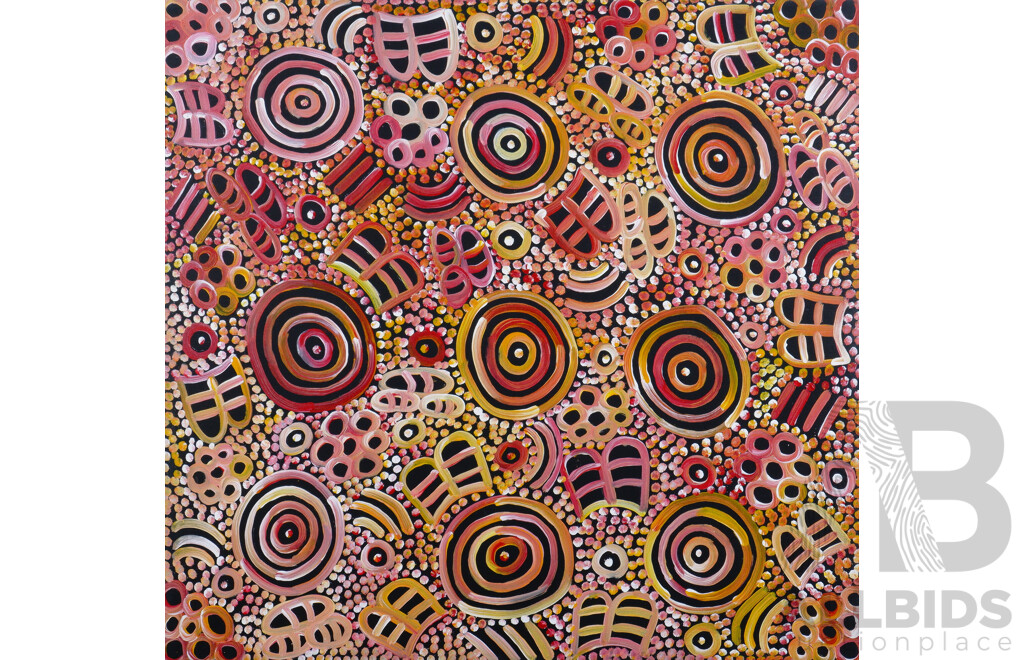 Roseanne Brown Petyarre (Born 1992), Rock Holes, Acrylic on Canvas