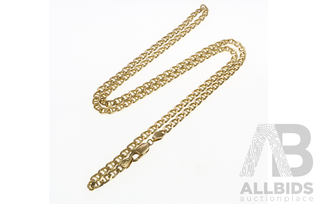 18ct Fancy Curb Link Chain, 56cm, 17.96 Grams