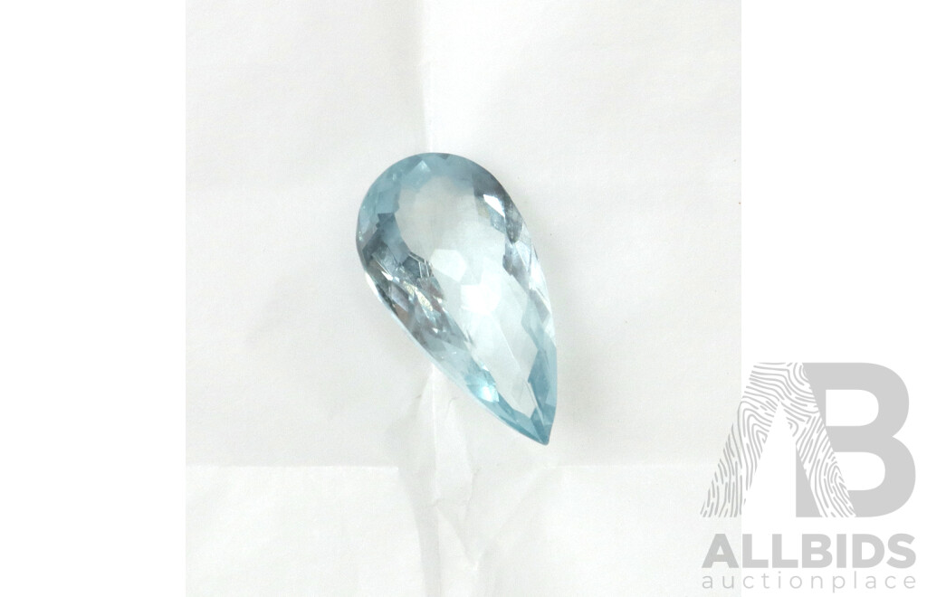 Aquamarine 4.30ct, Light Blue Pear Cut Unset Stone - Stunning