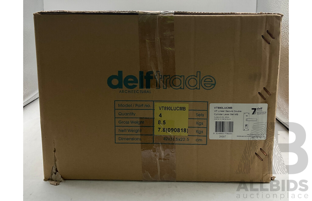 DELF TRADE (DT890ELBMB) Linear Secure Elba Multi Function Lock for External Doors (X4) - Total ORP $879.99