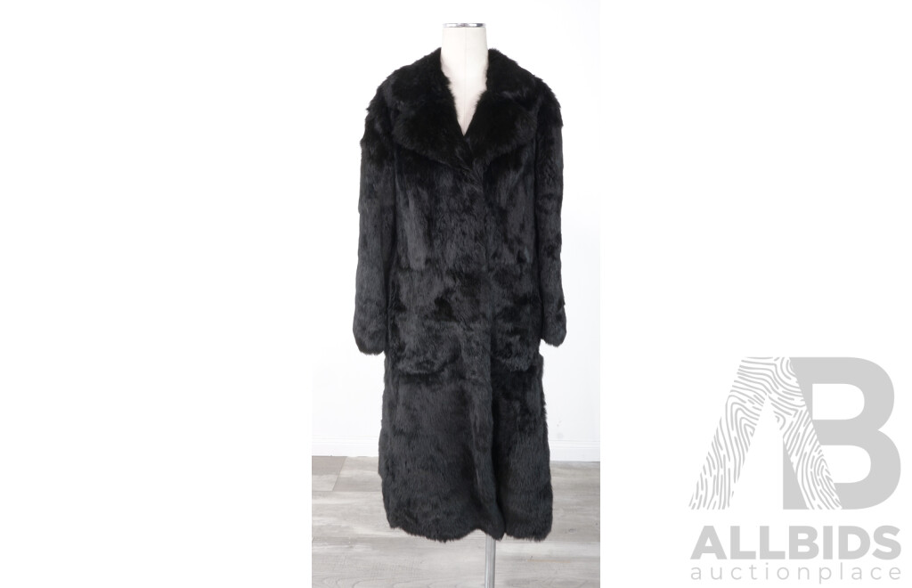 Vintage Black Dyed Rabbit Fur Coat