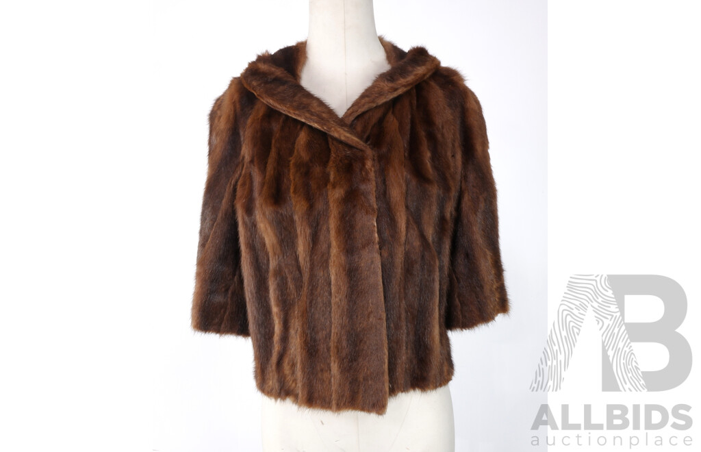 Vintage Fur Cropped Coat by Cornelius and Capelet by Georgette Fur Co.