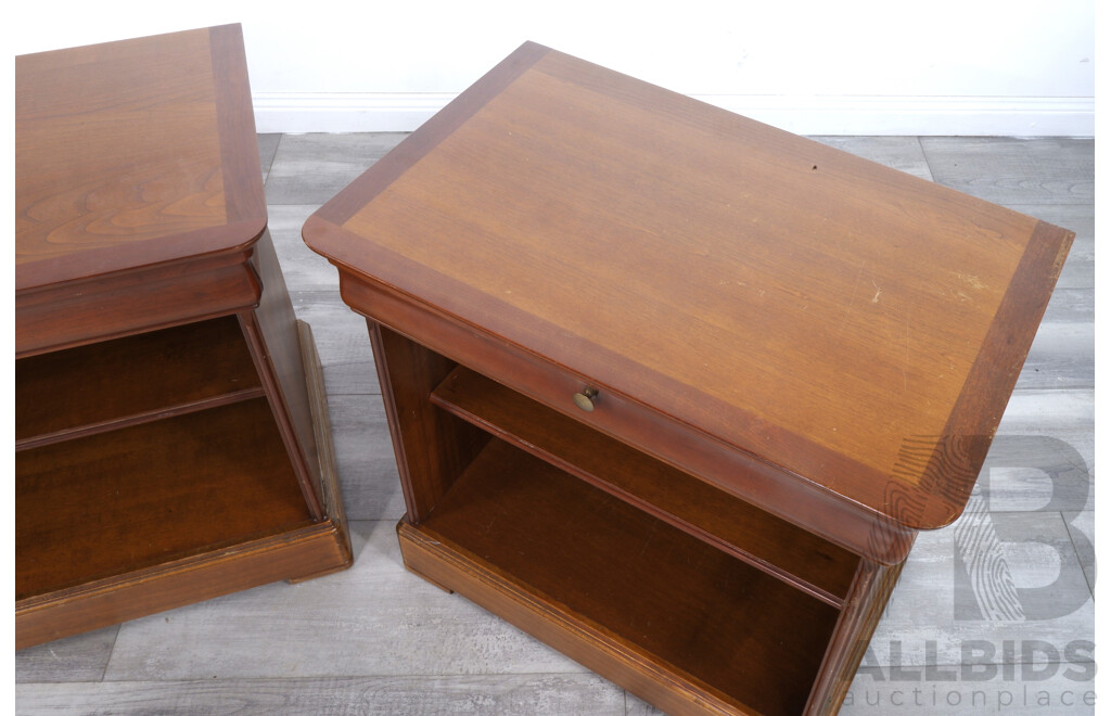 Pair of Cherry Wood Bedside Tables by Grange Furniture