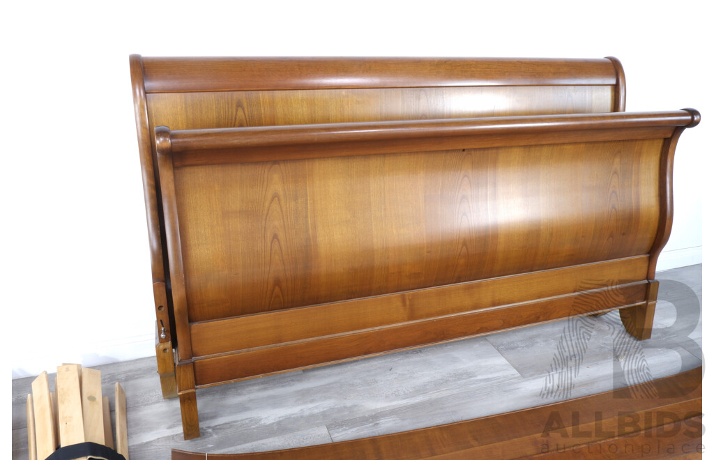 Queen Size Sleigh Cherry Wood Bed Frame by Grange Furniture