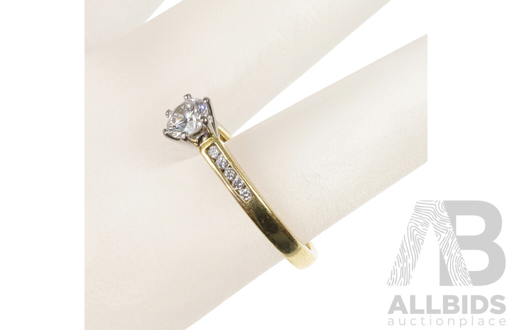 18ct Diamond Engagement Ring TDW 0.50ct, Size L, 3.15 Grams