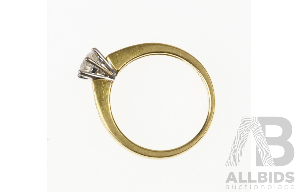 18ct Diamond Engagement Ring TDW 0.50ct, Size L, 3.15 Grams