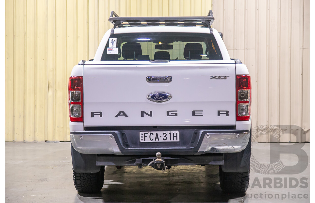 1/2016 Ford Ranger XLT 3.2 (4x4) PX Dual Cab Utility White Turbo Diesel 3.2L
