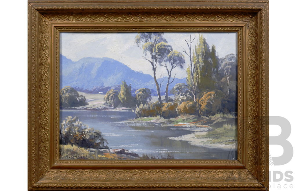 Leon Hansen (Also Known as R.Parsons, 1918-2011), River Scene C1940, Oil on Board