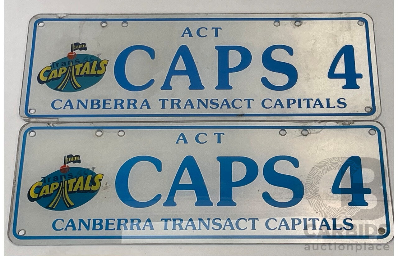 ACT 5-Character Number Plate - CAPS 4 - Canberra Transact Capitals