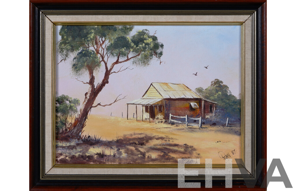Joe Penn, (Australian, Working c1980s),  Gulgong Old Timer, Oil on Canvas Board, 39 x 49 cm (frame)