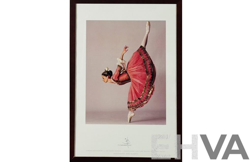Greg Barrett, (Australian, 1943-), Simone Goldsmith in The Merry Widow for The Australian Ballet, Reproduction Colour Print of Original Photograph, 83 x 56 cm (frame)