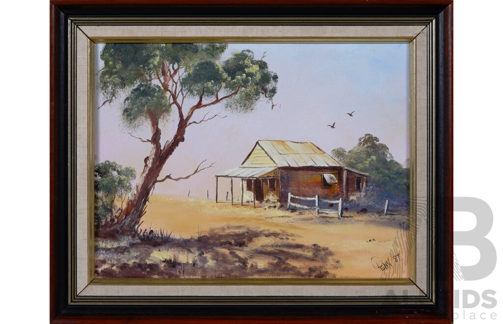 Joe Penn, (Australian, Working c1980s),  Gulgong Old Timer, Oil on Canvas Board, 39 x 49 cm (frame)