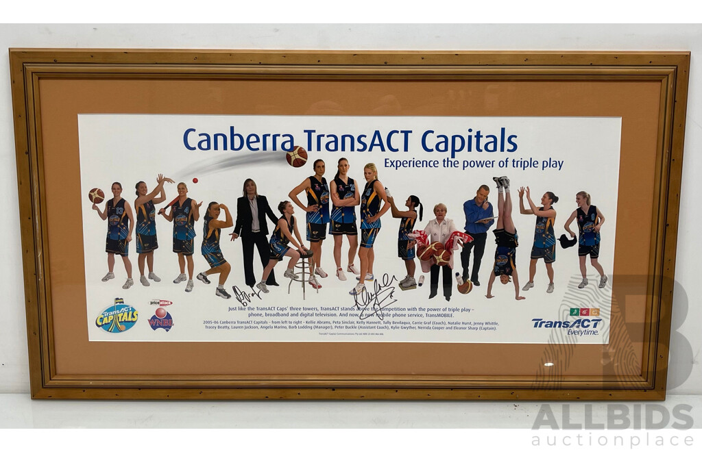 Canberra Capitals Signed Framed Poster