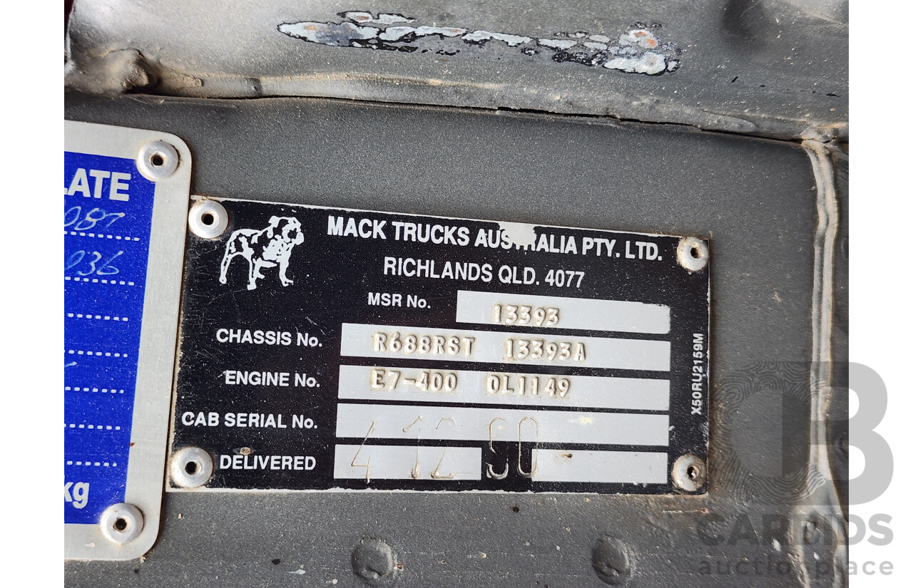 11/1990 Mack Econodyne Value Liner 6x4 2d Cab Chassis Turbo Diesel
