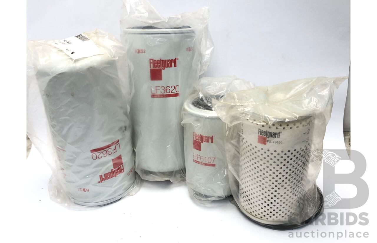 2x Fleetguard LF-3620 Lube Filters, 1x Fleetguard FS-19536 Fuel / Water Separator Cartridge and 1x Fleetguard HF-6107 Hydraulic Filter - ORP $121.00