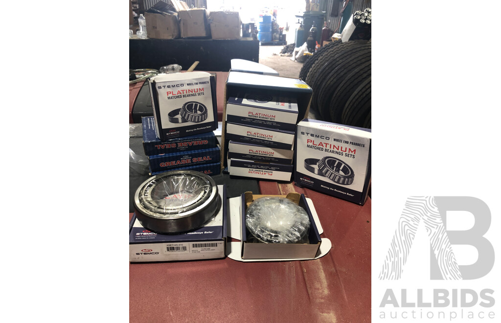 Six New SET415 Stemco Platinum Matched Bearings & Two Set413 Bearings with Three Grease Seal Sets