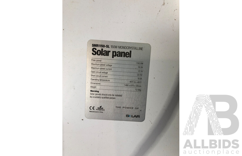 Redarc SMR1150-SI 150W Monocrystalline Solar Panel