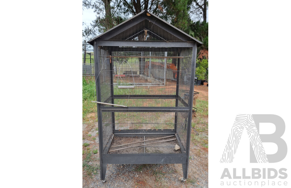 Portable Pet Bird Cage Black Mid Size