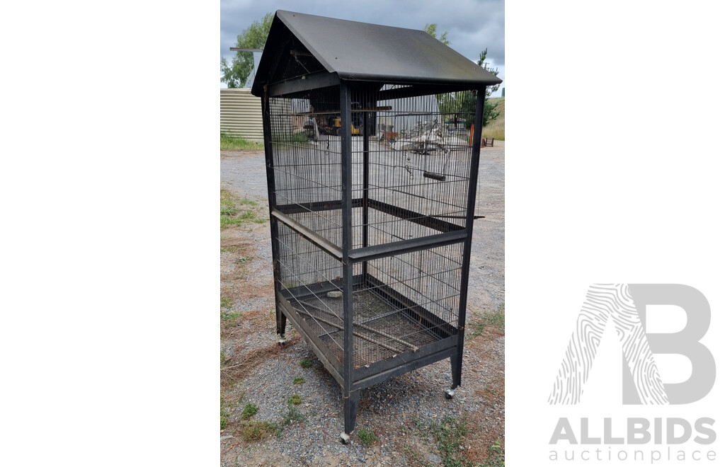 Portable Pet Bird Cage Black Mid Size