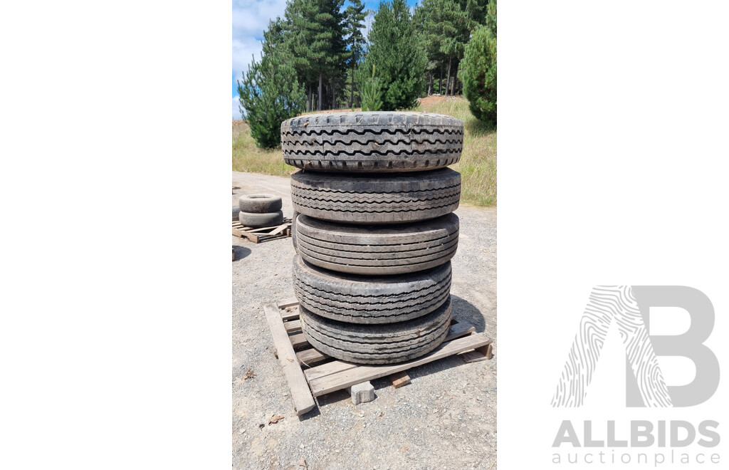 Set of Five -  Variety of Tyres, 4 New and 1 Slightly Used