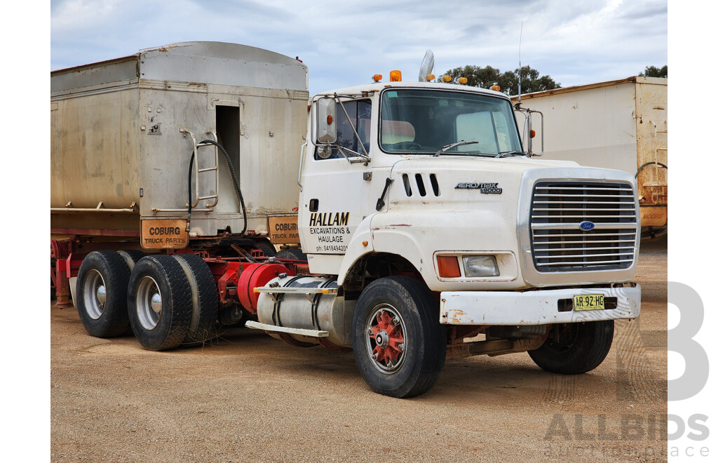 05/1993 Ford Aeromax L9000 6x4 Bogie Prime Mover 2d Cab Chassis White Turbo Diesel 420HP