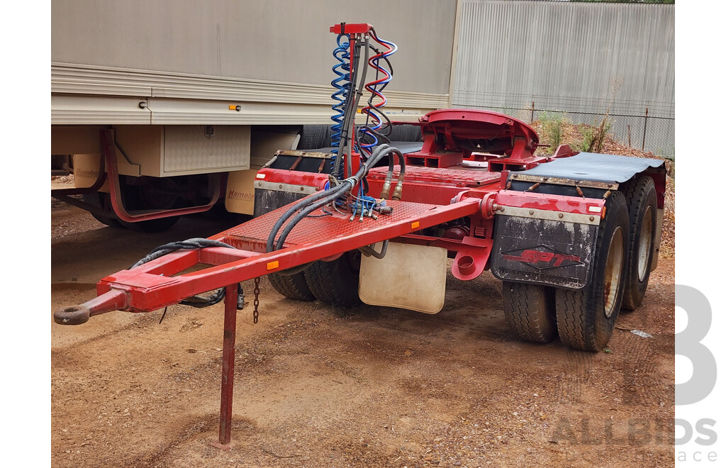 01/1980 Home Made Dual Axle Bogie Wheel Dolly W Side Tipper Hydraulics