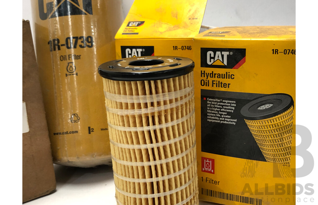 1x Cat 1R-0739 Oil Filter Assembly, 2x Cat 1R-0746 Hydraulic/Transmission Oil Filters and 1x Cat 9T-8578 Advanced Efficency Hydraulic Filter  ORP $179.00