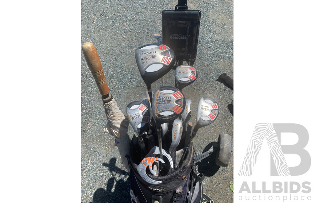 MAXFLI 14 Piece Left Handed Golf Clubs with Shark Buggy